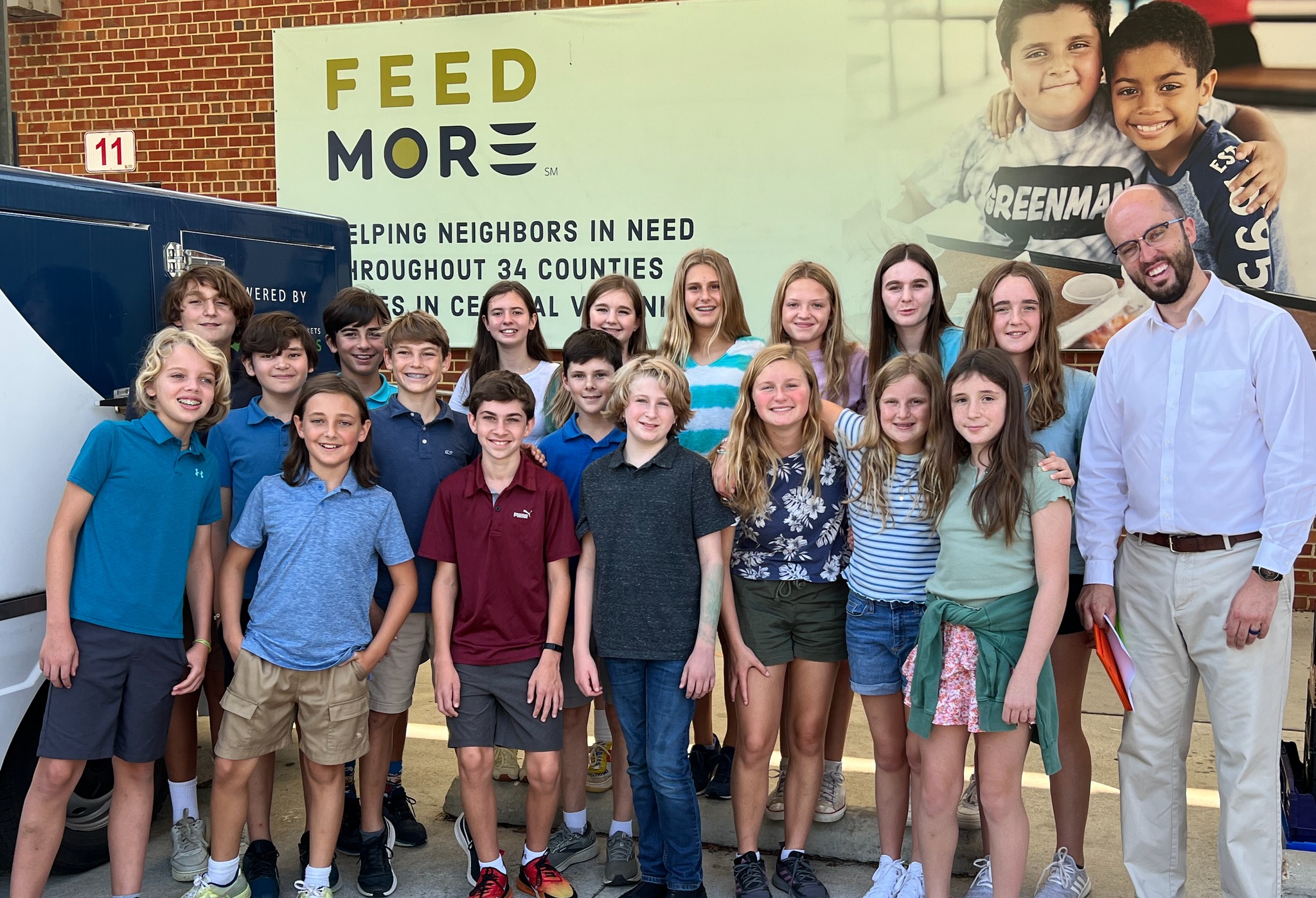 Each semester, our Middle Schoolers volunteer at FeedMore and deliver meals for Meals on Wheels as part of a long partnership between this organization and St. Michael's.