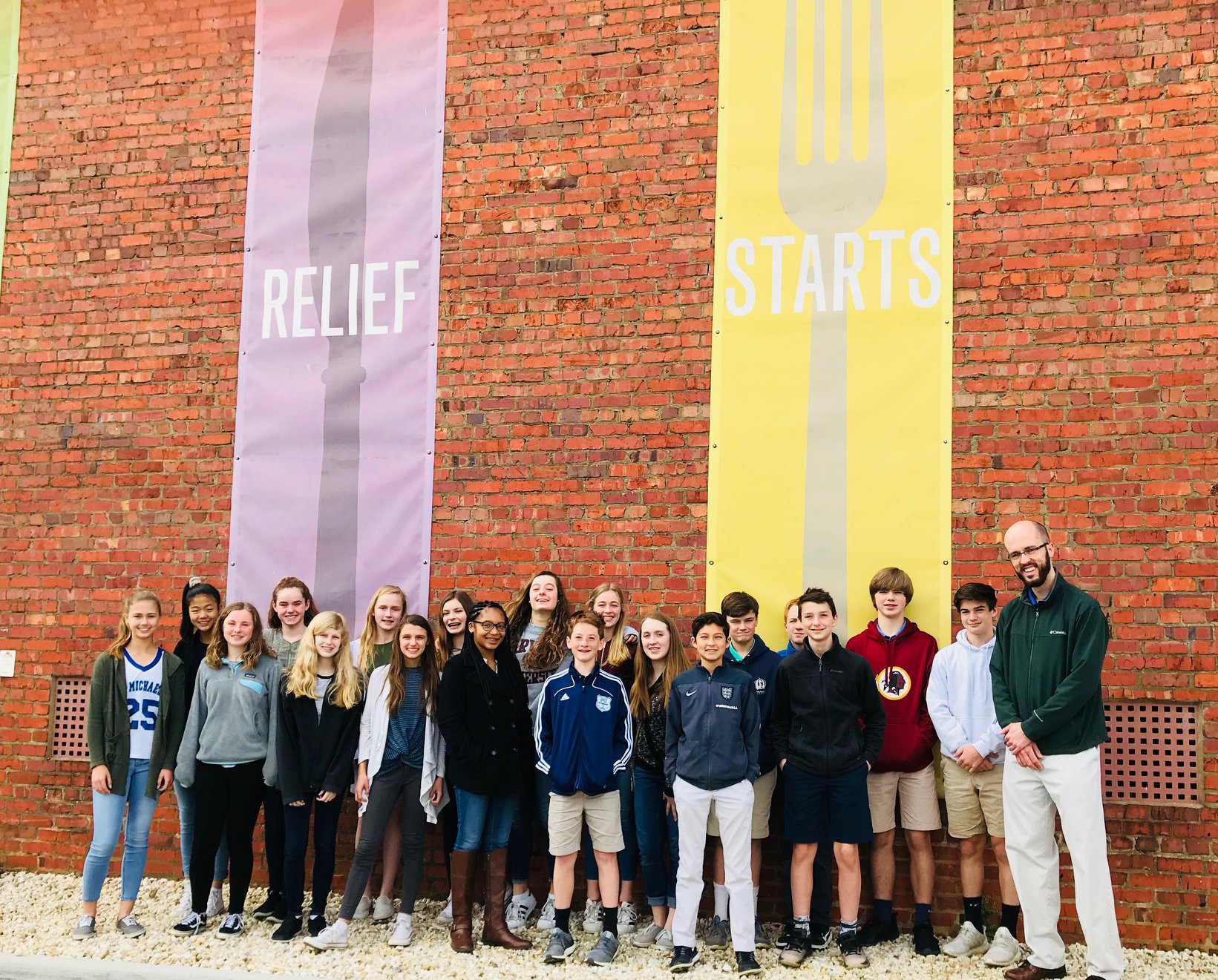 Each semester, our Middle Schoolers volunteer at FeedMore and deliver meals for Meals on Wheels as part of a long partnership between this organization and St. Michael's.