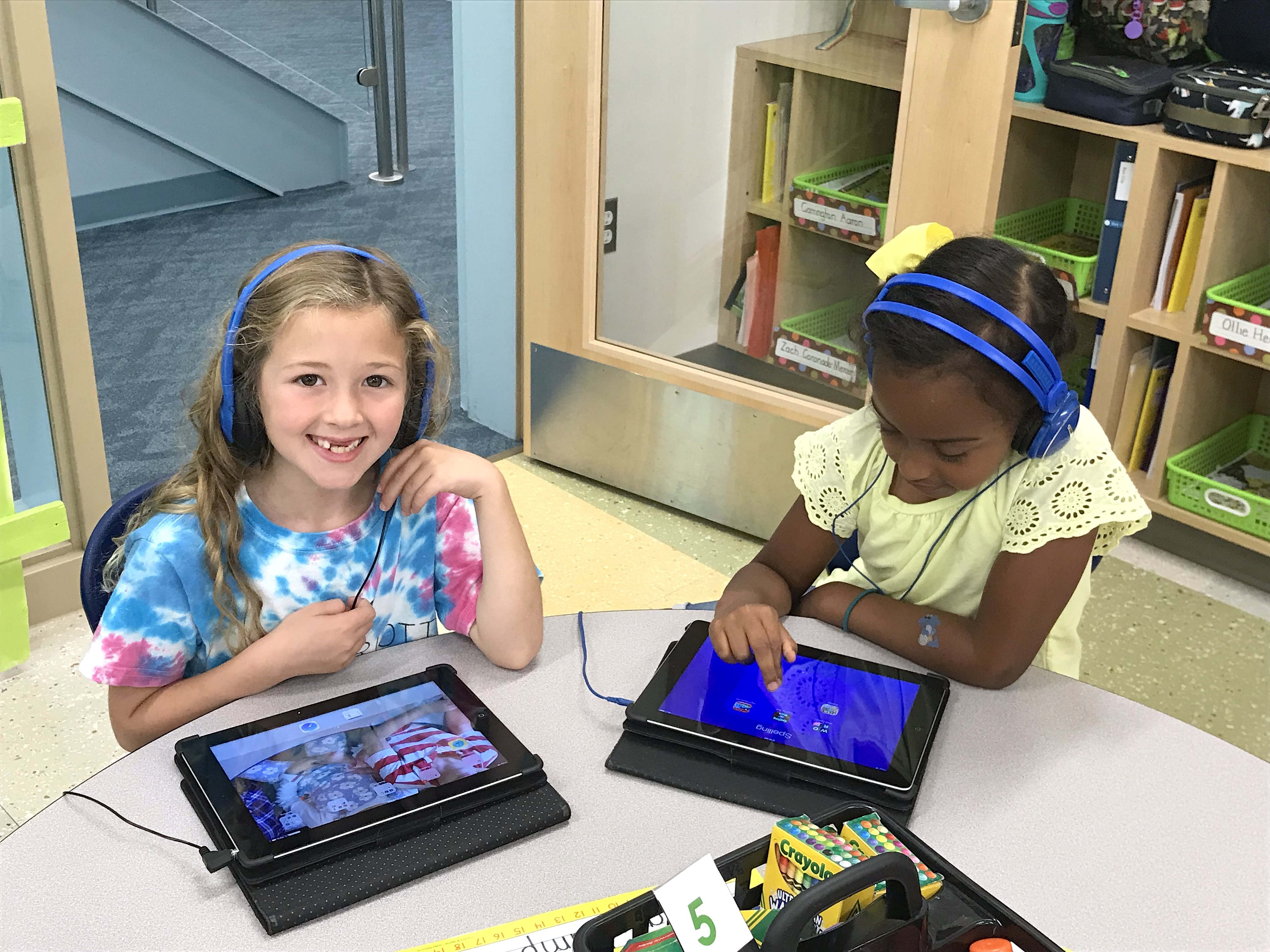 Lower School students use iPads to enhance learning.